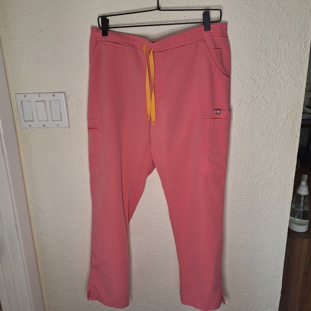 Figs Yola Scrub Pants Neon Pink
